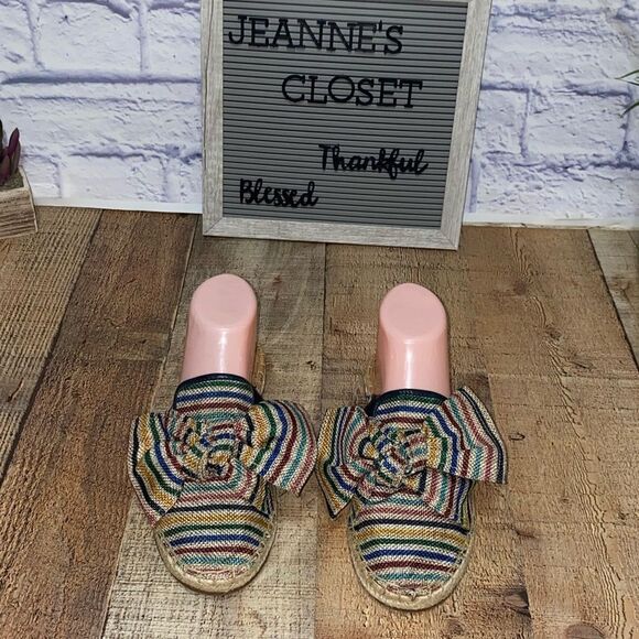Circus Sam Edelman Lulu Striped Bow Espadrille mules - Picture 3 of 14